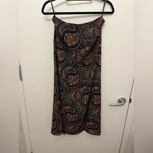 Vintage Esprit Black and Brown Maxi A-Line Skirt Asymmetrical Cocktail